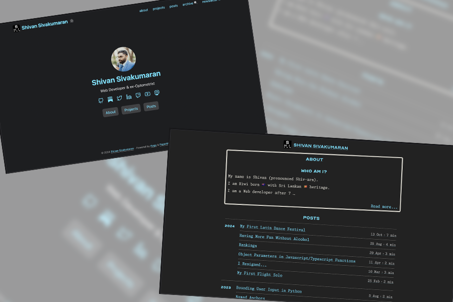 Two screenshots of a webpages
