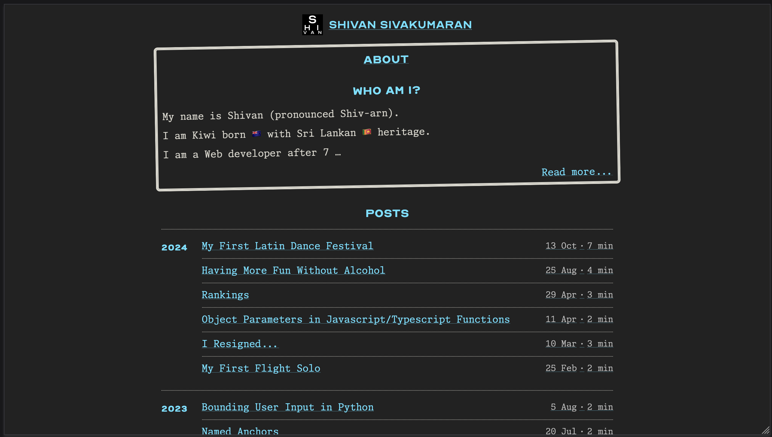 Screenshot of new look of the current webpage