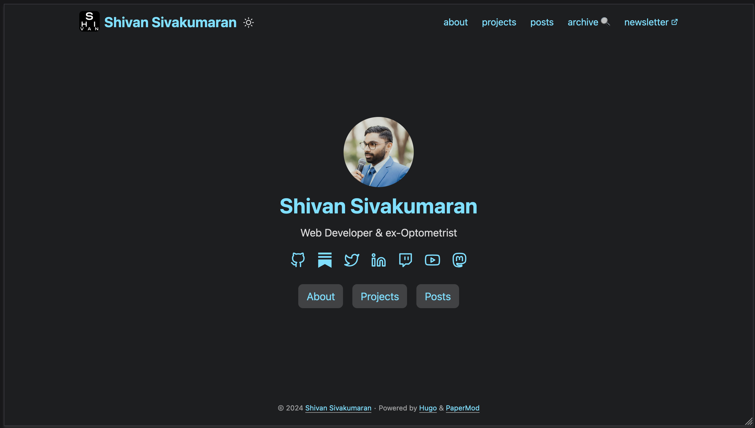 Screenshot of old look of the current webpage