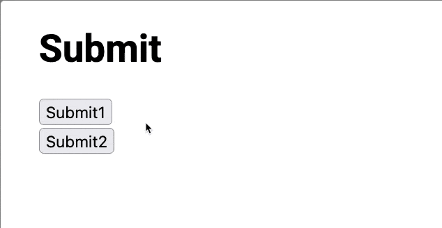 There are two buttons. When the top button is pressed, it loads and text is shown after the page is loaded. On the bottom button, a date is shown immediately on click followed by a tick